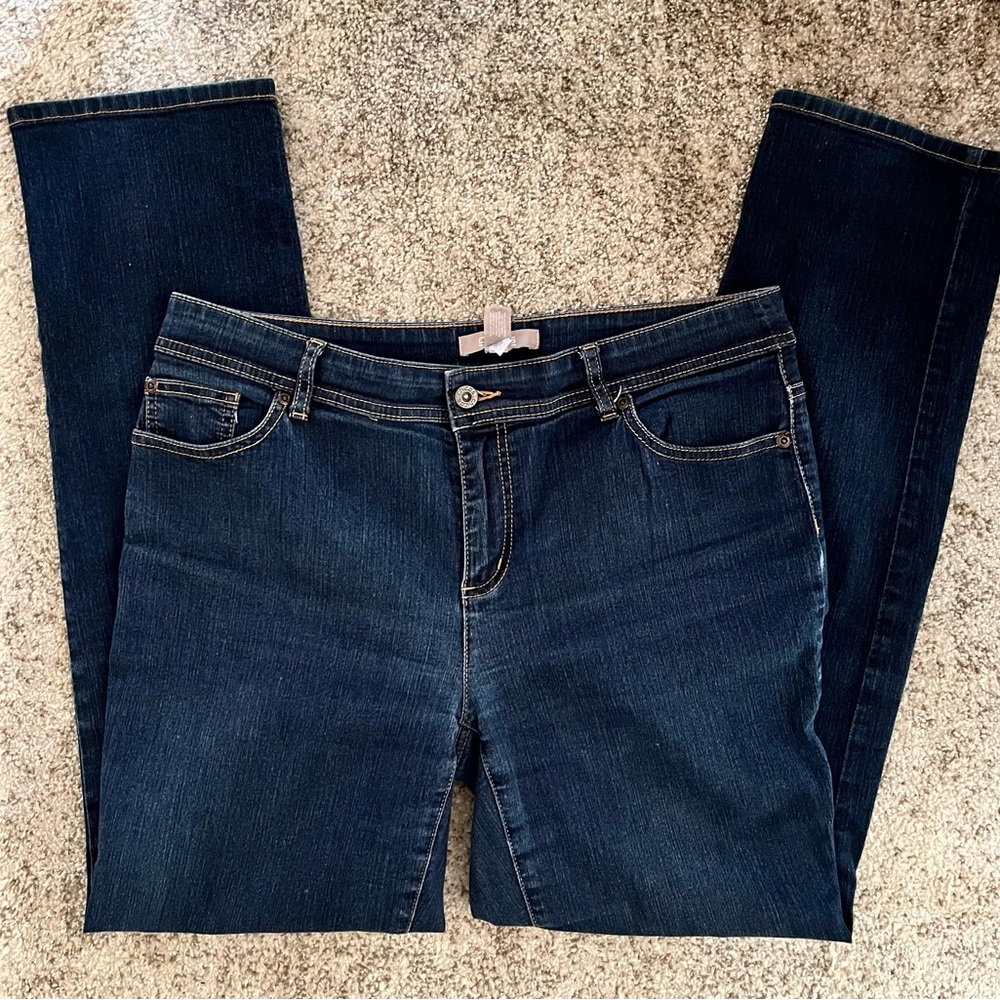 Chico's Girlfriend Straight Leg Blue Jeans 4 pocket Size 2 (12)